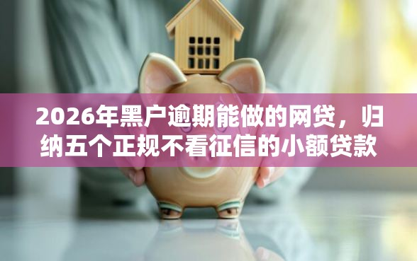 2026年黑户逾期能做的网贷,归纳五个正规不看征信的小额贷款口子-借钱网